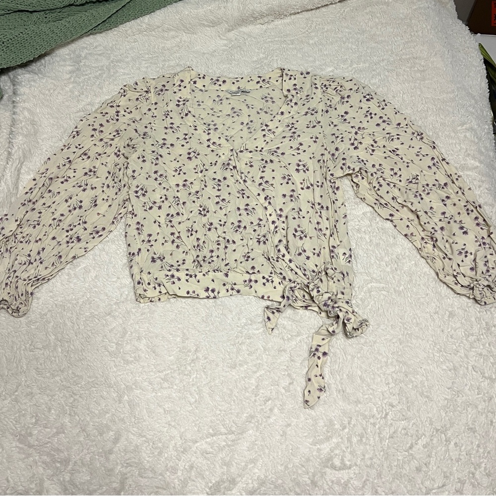 Wrap long sleeve top